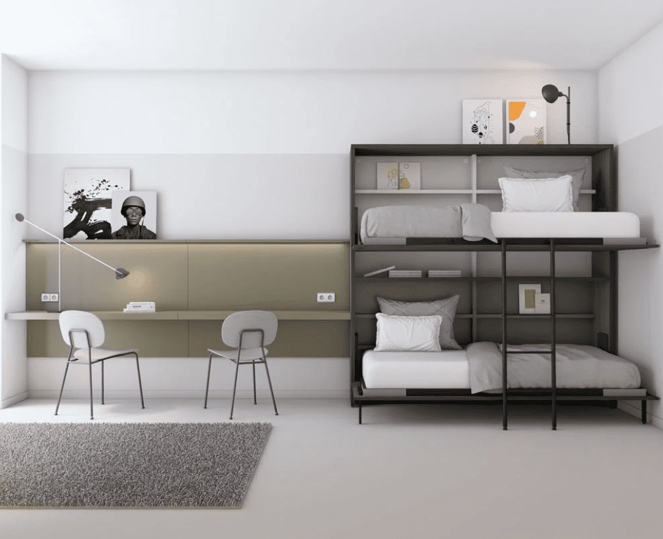 Escritorio zona de estudio inspiradora en dormitorios juveniles modernos valencia
