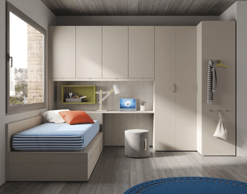 Funcionalidad y estilo en habitaciones juveniles pequeñas