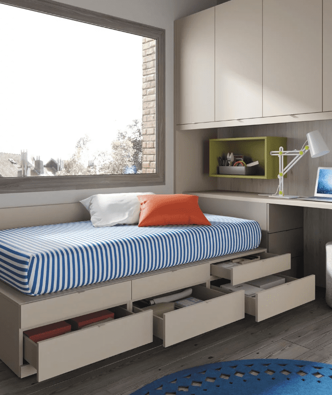 Funcionalidad y estilo en habitaciones juveniles pequeñas