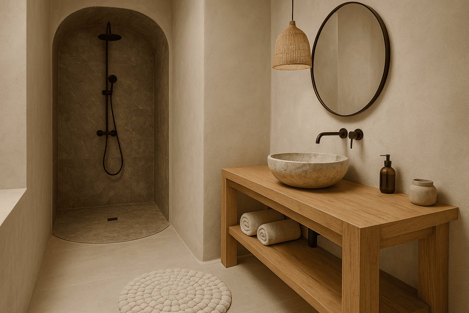 Estilo orgánico moderno - baños que parecen spa