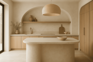 Estilo orgánico moderno - cocinas que fluyen con el entorno