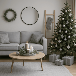 Decoración de interiores para Navidad con toques naturales
