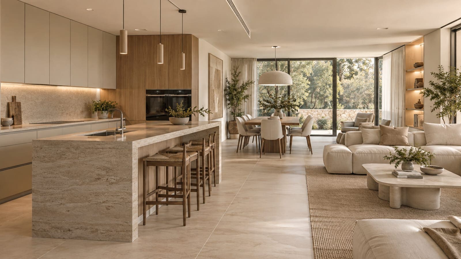 Interiorismo Valencia: conectar cocina, salón y comedor
